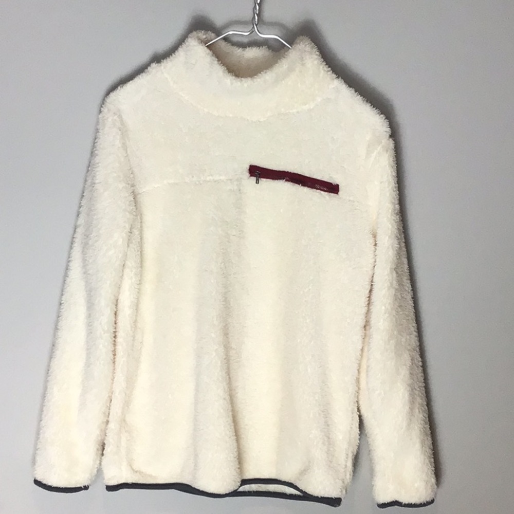 White Fuzzy Pullover Medium